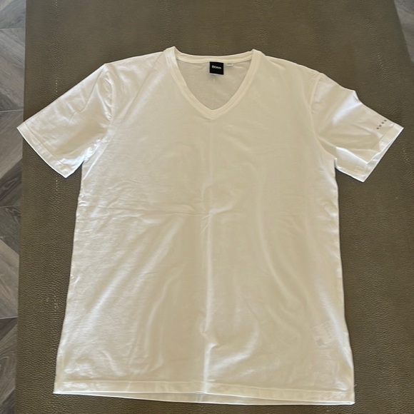 Brand New! Hugo boss slim stretch v neck white tee size XL - Picture 1 of 3